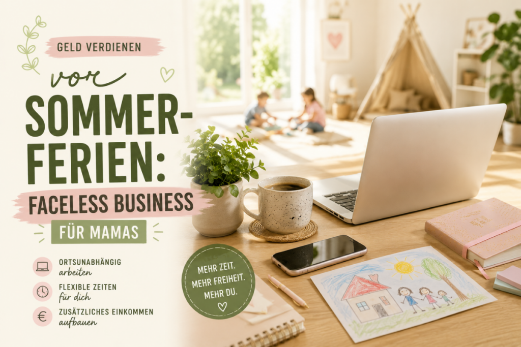 Geld verdienen vor Sommerferien: Faceless Business für Mamas